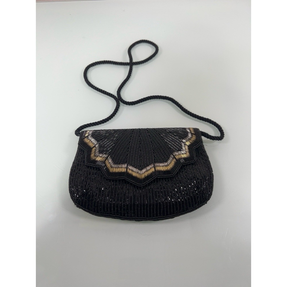 Vintage La Regale Style Beaded Evening‎ Bag Sample Purse w/ Tapestry Pouch